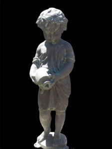 French Bronze Boy Holding Urn