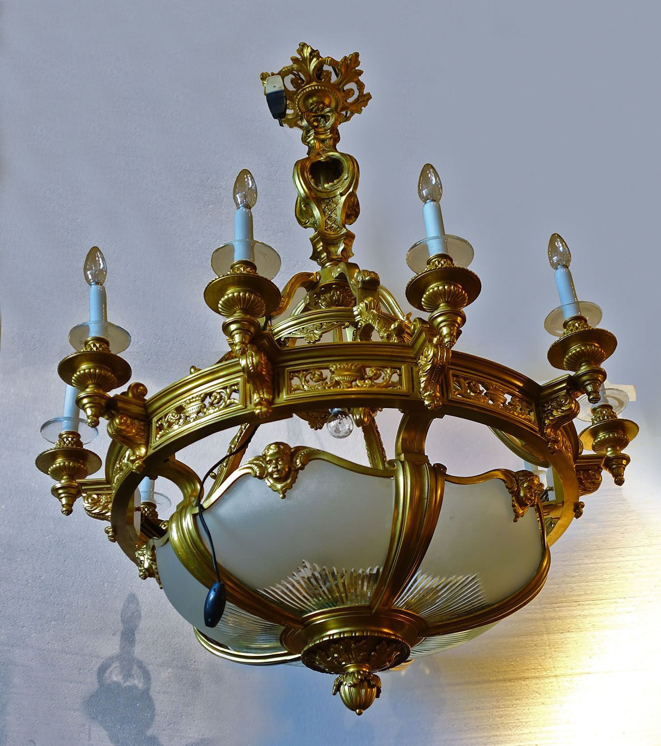 French Louis XVI style gilt-bronze chandelier