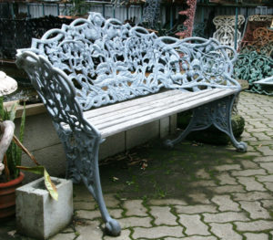 Bronze garden bench