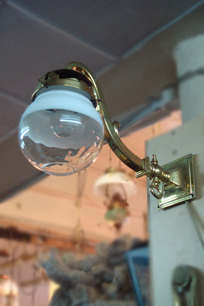 Converted Victorian Brass Gasolier Light