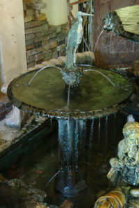 Water Feature with elevated herron