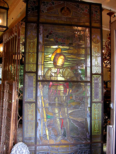 Leadlight window with stained glass