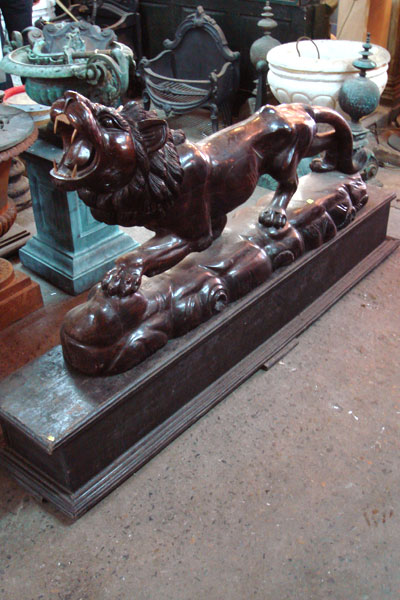 Bronze lion statue